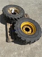 skid steer tires & rims, 12-16.5, bid X2