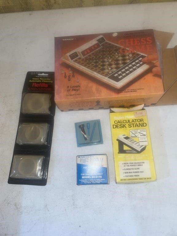Tandy chess game, video recording cleaning