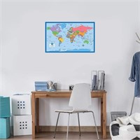 2 Pack - Blank World Map Outline Poster +