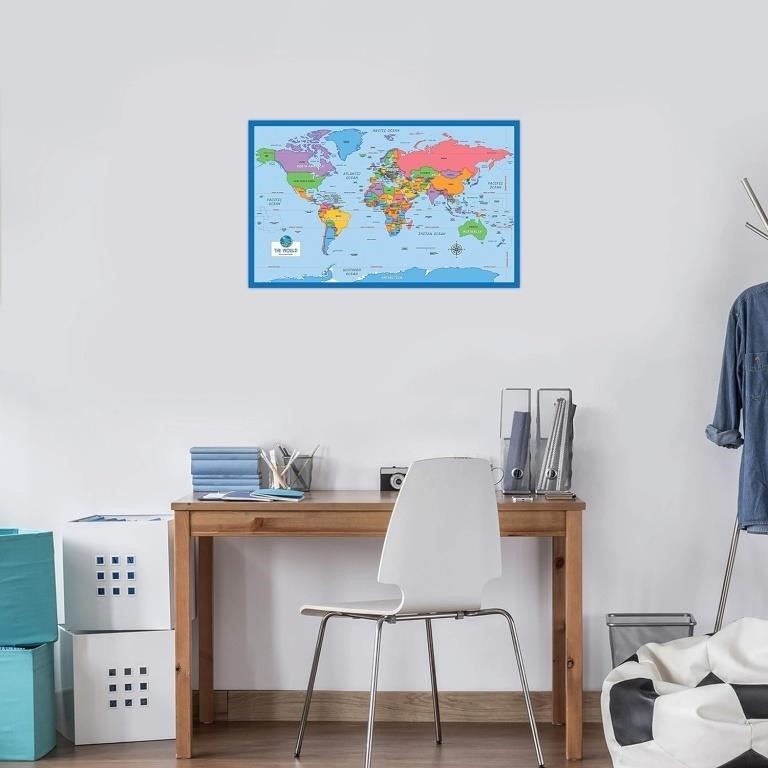 2 Pack - Blank World Map Outline Poster +