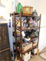 2 Metal Shelves With Contents