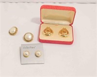 3 Pairs of Gold tone Earrings.