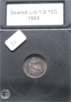 1868 HALF DIME  VG