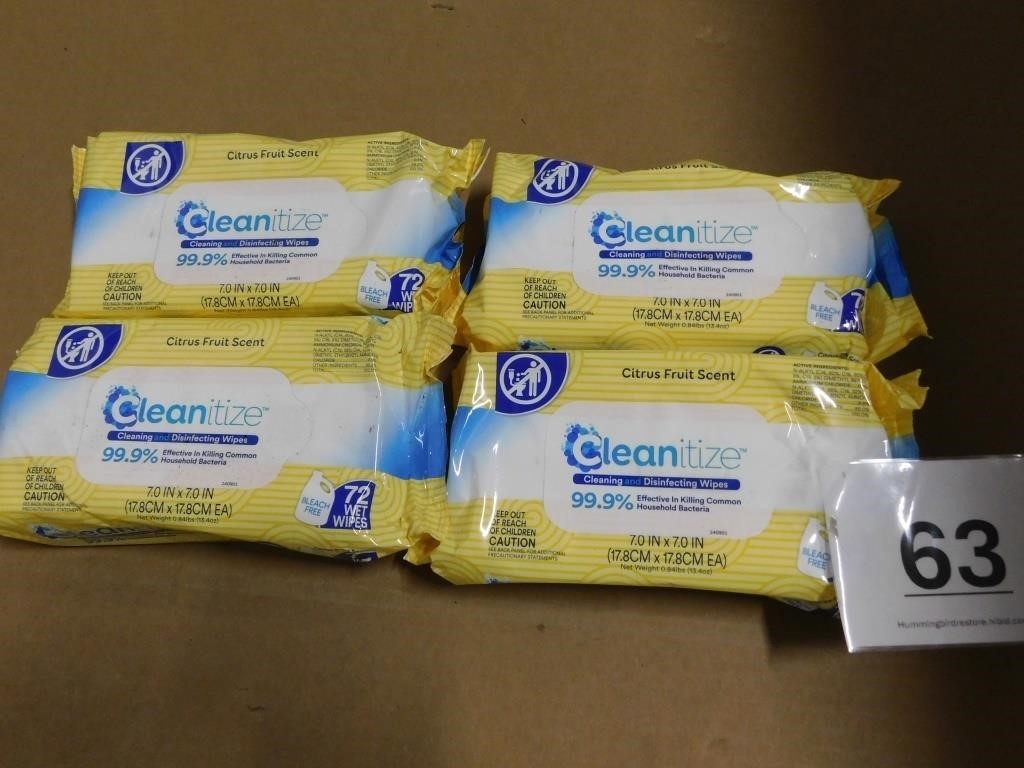 4/72 count cleaning/disinfecting wipes