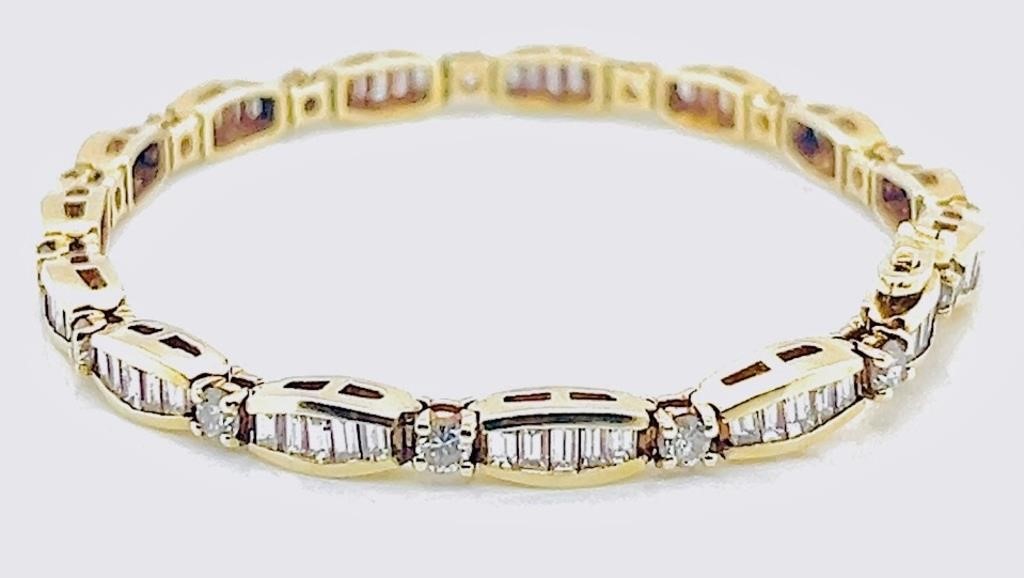 Certified 14k Gold 5.00 cts Diamond Bracelet