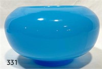 Pekin Blue Cupped Bowl, 1930s, 3.5” tall, 6” wide