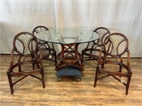 LaCor Glass Top Dining Table w/4 Chair Frames