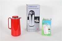 Red Thermal Carafe, Vacuum Airpot, Coffee Grinder