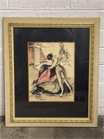 Vintage Original Signed Bullfighter Picture