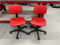 2 Red Office Chairs