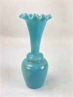 Antique Blue Opaline Glass Vase