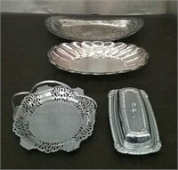 Box-Silver Plate Oval Trays, Silver Finish B