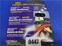 Rubber Weatherseal 5/16"x19/32"x10'