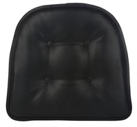 15" x 16" Faux Leather Black Chair Cushion
