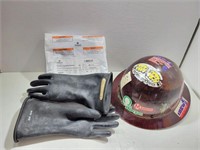 Non-Conductive Hard Hat & Insulated Gloves