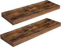 23.5x9x1.5" Floating Wood Shelves Set of 2