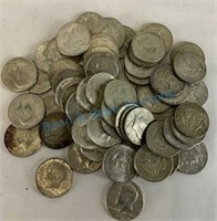 Group of 60 Kennedy half dollars 1966 through 1969