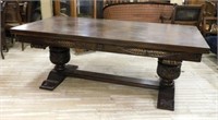 Neo Renaissance Style Carved Oak Table.