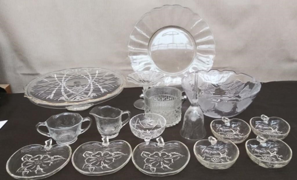 Box Glassware- Platter, Cake Plate, Bowl, Bell,