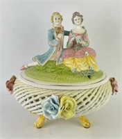 Capodimonte Lidded Basket Compote