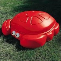 Step2 Crabbie Kids Plastic Outdoor Sandbox with Co