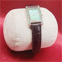 Ladies Teal Quartz Watch w/ Leather Band - Japan
