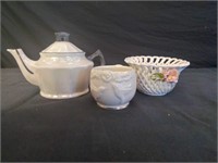 Teapot and Candle Glass with Holder