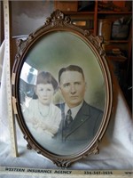 Framed old, wooden frame and photo