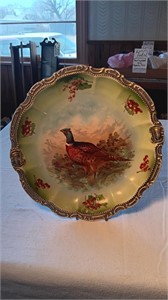12.5” Vintage Hand Painted Charger / Pheasant.