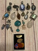 Stone Gems Pendants & 1 Pendant with Earrings