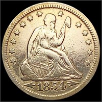 1854 Arrows Seated Liberty Quarter LIGHTLY