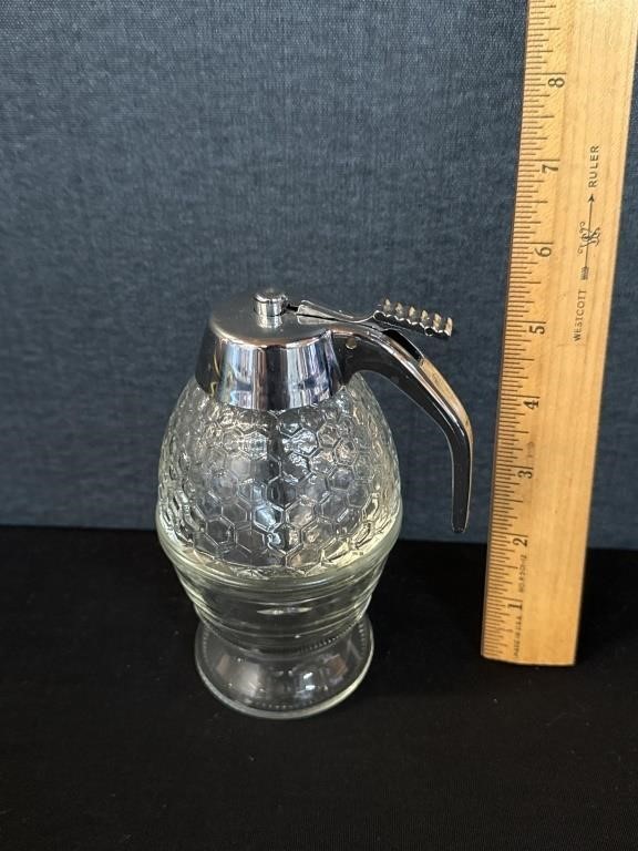 Vintage 1950's Glass Honey Dispenser