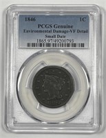 1846 Braided Hair Large Cent PCGS Very Fine VF det