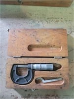 Vintage Scherr-Tumico Micrometer in Original Wood