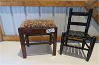Padded Stool & Childs Chair
