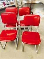 Red Mid Century Modern kitchen Chairs Price x 4