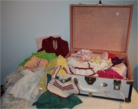 Large Carrying Case of Assorted Doll Clothing