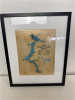 Framed Lake Coeur d’Alene Map Metallic Paper