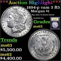 ***Auction Highlight*** 1894-p Morgan Dollar vam 3