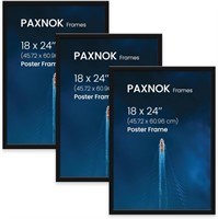 W536  PAXNOK 18x24 Frame, Black, Plexiglass, 3pk