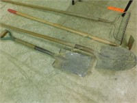 4 long handled garden tools