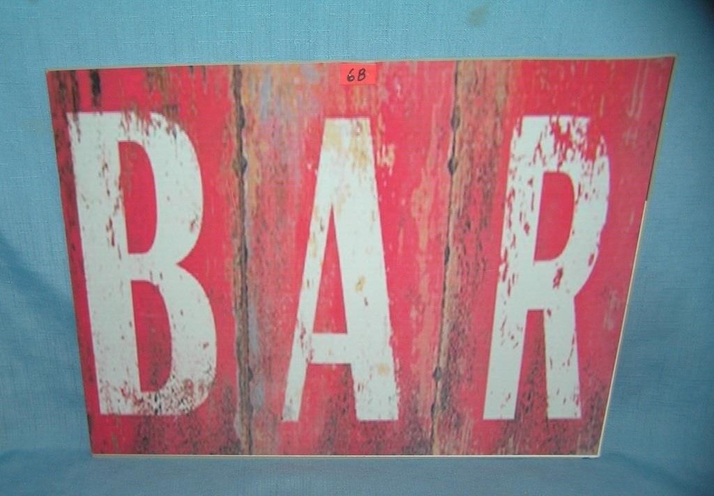 BAR retro style advertising sign