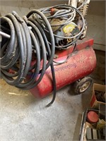 AIR COMPRESSOR W/ MOTOR, AIR HOSE, 14 GAL TANK,