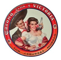 Corona y Victoria Beer Tin Litho Serving Tray