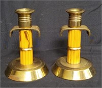 Vintage Art Deco-style brass & Bakelite candle