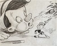 Walt Disney (American) Drawing On Paper