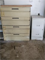 (2) Metal File Cabinets, Lg. is filled w/ Floral &