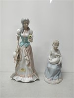 Tengra porcelain figure and girl with goose figure
