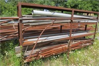 Storage stand with lots of various pipe