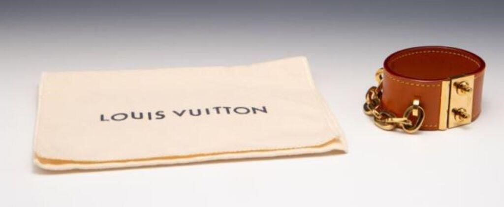 Louis Vuitton Leather Nomade Lock Me Cuff Bracelet